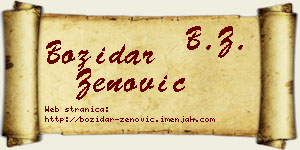 Božidar Zenović vizit kartica